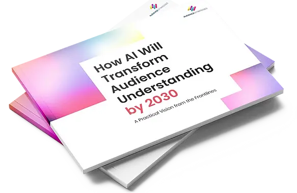 Forward-looking vision represented by chevron shapes