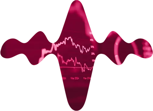 Pulse waveform with data visualization representing audience demand